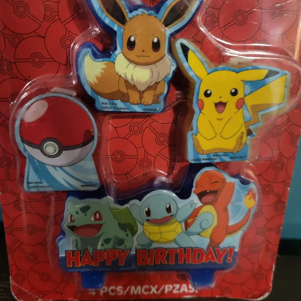 🎉 Pokémon Birthday Candles | 4-Piece Set | New
